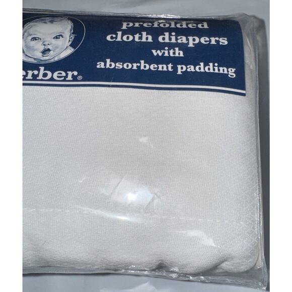 Gerber Unisex Baby Birdseye Prefold Cloth Diapers 3 Ply 10 Pack New In Package - Picture 3 of 6